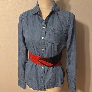 Vintage Snake Skin Leather Red and Black Women's Belt